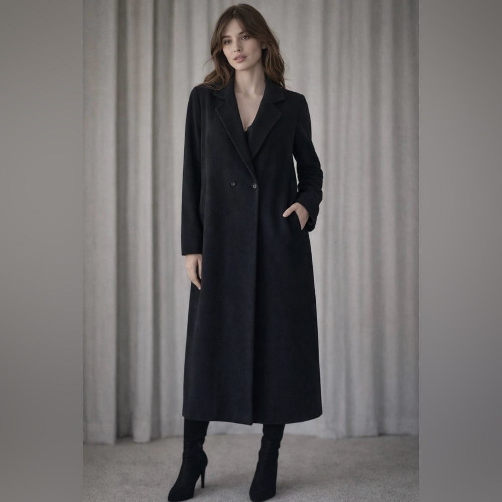 Vintage Saks Fifth Avenue Regency Cashmere Double Breasted Womens Trench Coat 10